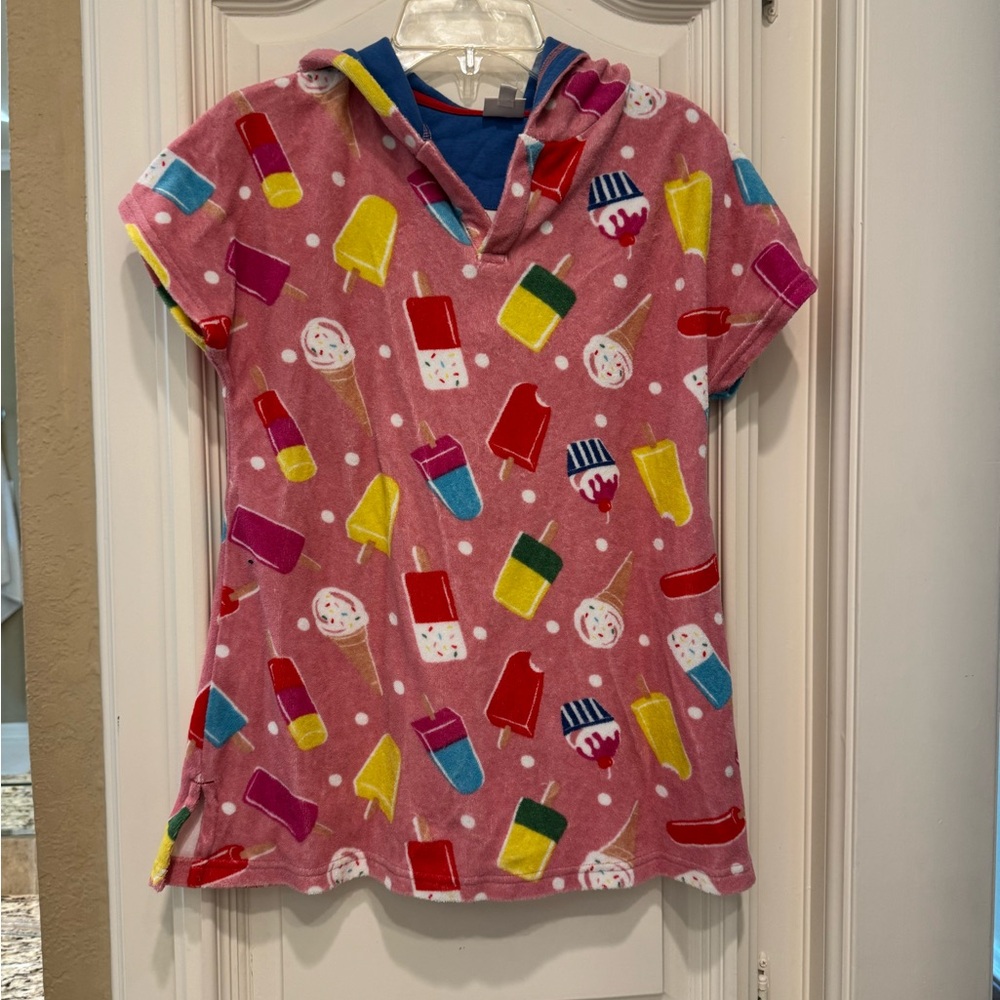 Mini Boden popsicle, print terry swimsuit, cover-up